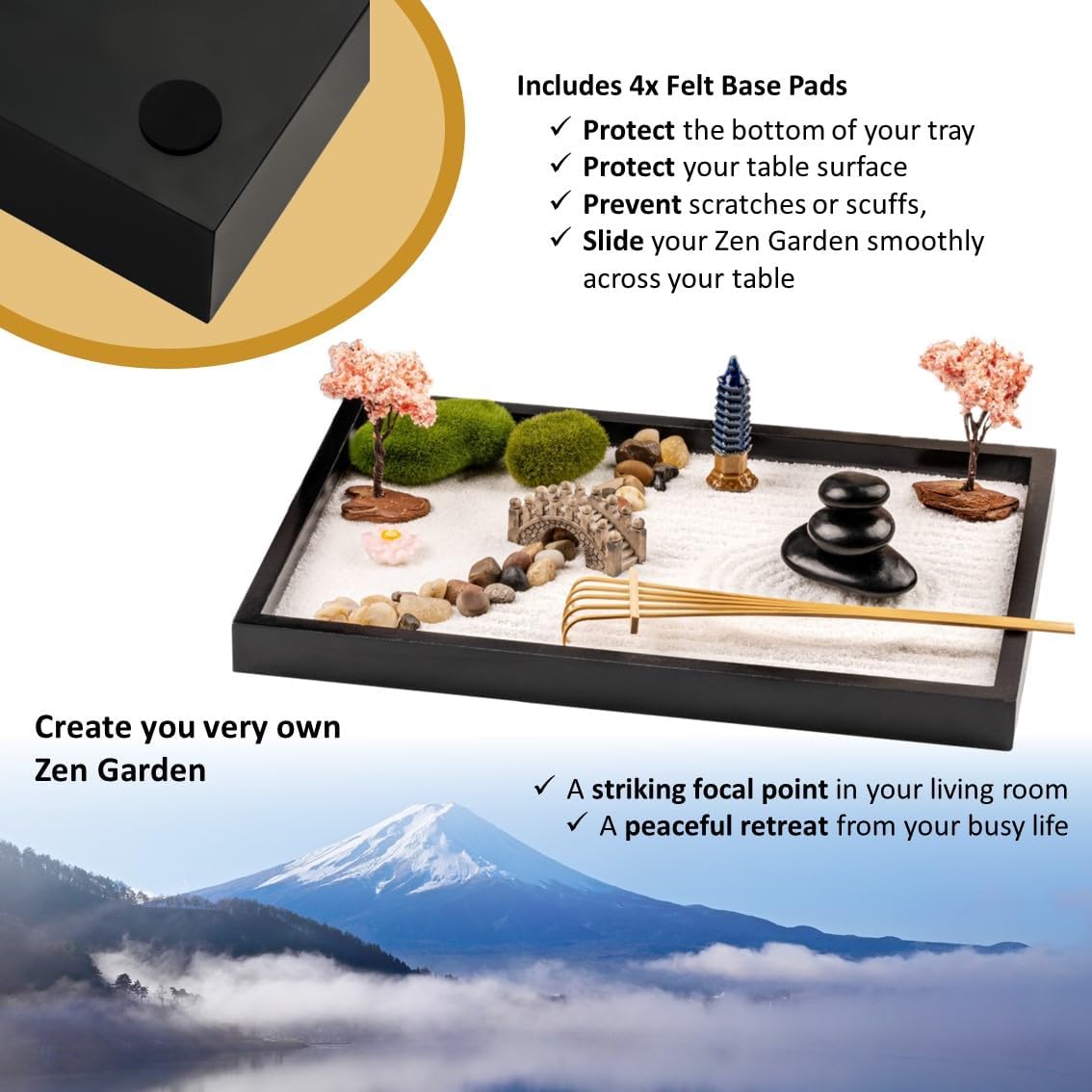 Amazon.com: Island Falls Home Zen Garden Kit 11x8in Amazon.com: Island Falls Home Zen Garden Kit 11x8in